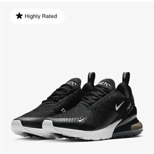 Nike Air Max 270 Women’s 8 Shoe Black Sneakers Good Condition